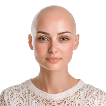 Bald Woman Empowerment Beauty on transparent background. png