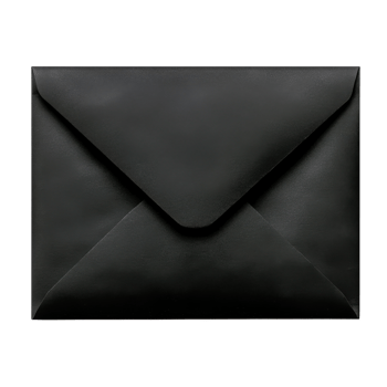 Elegant Black Envelope Mockup on transparent background. png