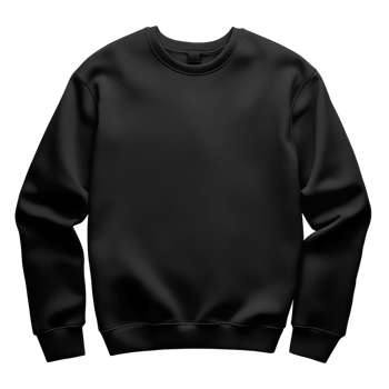 Black Sweatshirt Mockup on transparent background. png