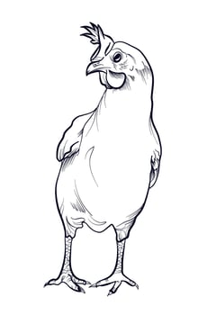 hand drawn chicken illustration vector