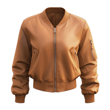 Brown Female Jacket White Background on transparent background. png