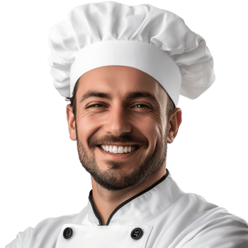 Smiling Chef Culinary Delight on transparent background. png