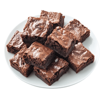 Delicious Chocolate Brownies on transparent background. png