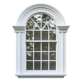 Colonial Window Design White on transparent background. png