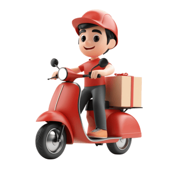 Delivery Man Package Service on transparent background. png