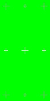 Green screen vertical template with chroma key technology. Features tracking marks for social media content creation. flat design. vector