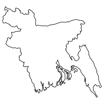 Outline Map of Bangladesh South Asian Country vector