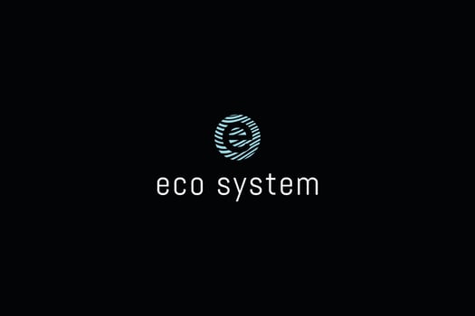 Letter e technological wave modern logo vector