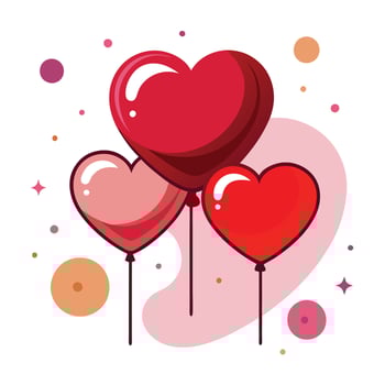 love hearts multi color balloon icon silhouette illustration for photo overlays t-shirt print flyer poster design vector