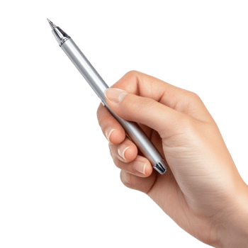 Hand Holding Pen White Background on transparent background. png