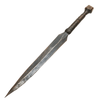 Long Spear White Background on transparent background. png