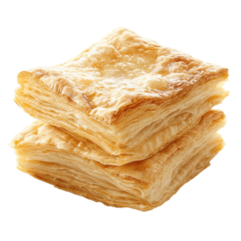Golden Puff Pastry Background on transparent background. png