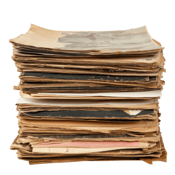 Vintage Paper Stack Rustic Texture on transparent background. png