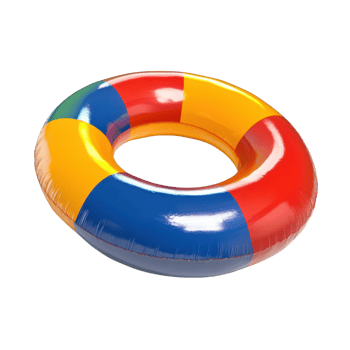 Summer Fun Swimming Ring on transparent background. png