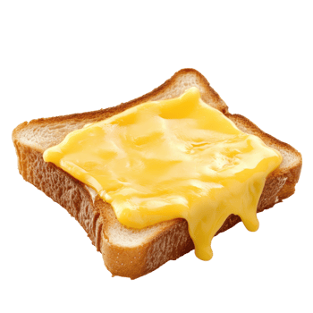 Melted Cheese Toast Sandwich on transparent background. png