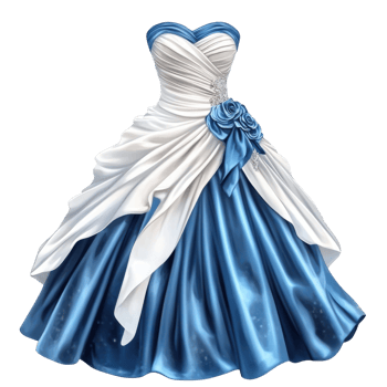 Elegant White Wedding Dress on transparent background. png