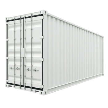 White Cargo Container Mockup on transparent background. png