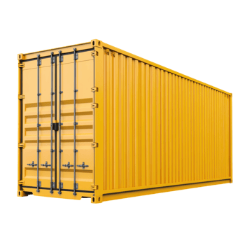 Yellow Cargo Container Mockup on transparent background. png