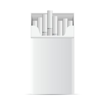 Cigarettes in a white box on a white background vector