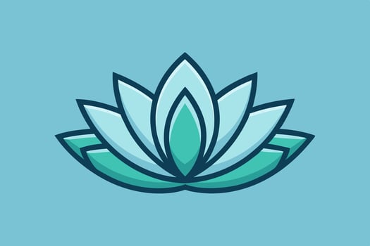 A blue lotus flower icon vector