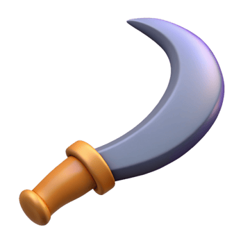 Boline Knife with Curved Blade for Witchcraft png