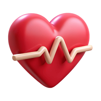 Heart Shape with Pulse Line for Health Monitoring png