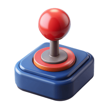 Classic Arcade Joystick with Retro Button Design png