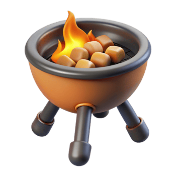 Boiling Cauldron with Fire and Magic png