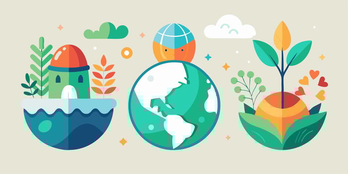 Easter egg with plants and birds vector
