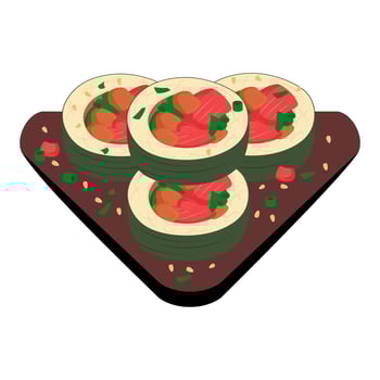 Vibrant Gimbap Illustration Perfect for Your Korean Food Project vector