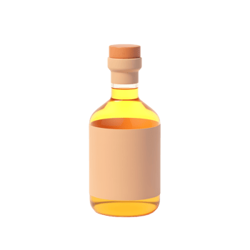 Amber Oil Bottle Minimalist Design with Cork Top png