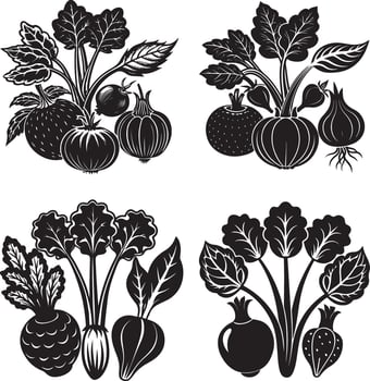 vegetables silhouette icon image vector