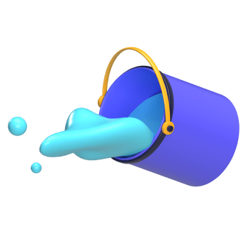 Paint Bucket with Paint Splash 3D Icon png
