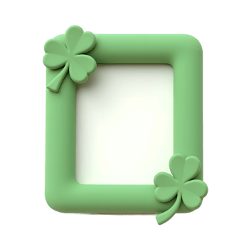 Pastel Green Shamrock Frame A Charming, Simple Design png