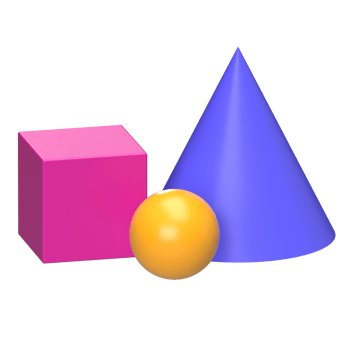 Geometric Shapes 3D Icon png