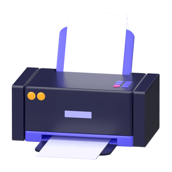 Printer with Paper 3D Icon png