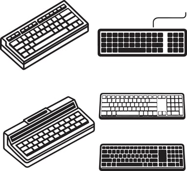 Silhouette Key Board icon vector