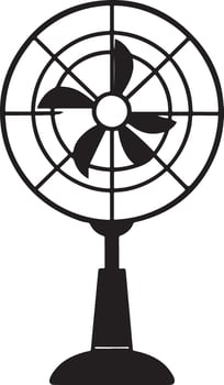 line art table fan icon vector