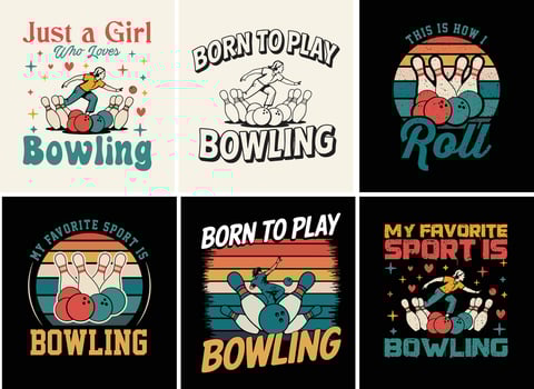 Bowling Shirt Design Bundle vector