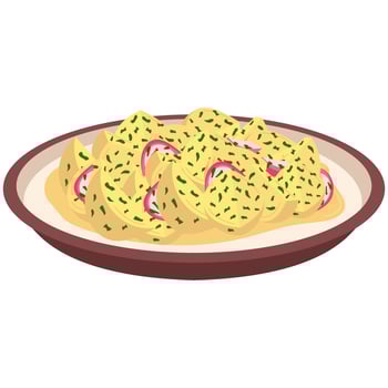 Delicious Kartoffelsalat Potato Salad vector