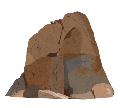 Rock stones isolated,Graphite brown stone boulders,Rock Cliff with rough texture surface, png