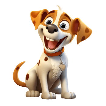 Cheerful cartoon beagle puppy sitting with a big smile png