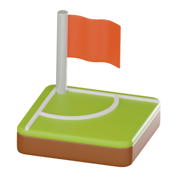 3D render, Corner Flag for Sports Themes Football, Icon Illustration png