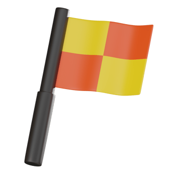 3D render, Referee Flag for Game Signals and Sports Graphics, Icon Illustration png