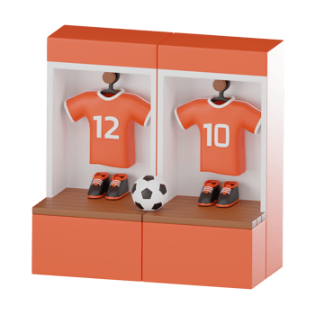3D render, Football Locker Room for Team Sports Concepts, Icon Illustration png