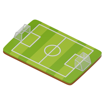 3D render, Football Pitch with Realistic Grass, Icon Illustration png