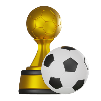 3D render, Football Trophy and Ball for Championship Awards, Icon Illustration png