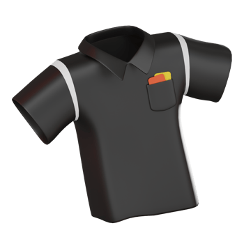 3D render, Referee T-Shirt for Sports Event Uniform, Icon Illustration png