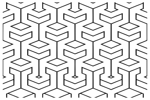 Intricate Black and White Geometric Design with Interlocking Elements vector