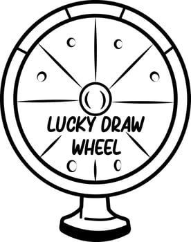 Lucky wheel icon in doodle style vector